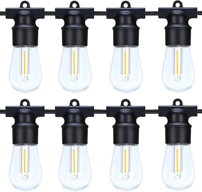 LED Outdoor String Lights, 96FT Patio String Lights with S14 30+4(Spare) Plastic Shatterproof Bulbs, ETL Listed IP65 Waterproof Heavy-Duty for Backyard Lights,Bistro Lights,Cafe Lights