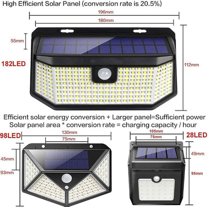 Aootek Solar Outdoor Motion Sensor Lights 2500Lm Solar Panel to 15.3 in² and 3 Modes(Security/Permanent On All Night/Smart Brightness Control) with IP65 Waterproof with Wide Angle(4pack)