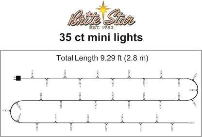Brite Star 35 Lt Straight Line Lights, Clear, Green Wire