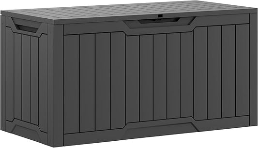 YITAHOME 100 Gallon Outdoor Storage Box | Large Water Resistant Resin Deck Box, Indoor Outdoor Lockable Storage Container for Patio, Garden, Cushions, Tools, Equipment