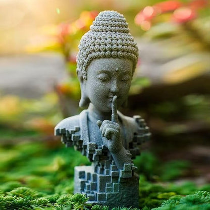 livelyfish Meditating Buddha Statue Zen Garden Statues Sandstone Thinker Buddha Sculpture Figurine for Fish Tank Aquarium Home Decorations, Gift (D)