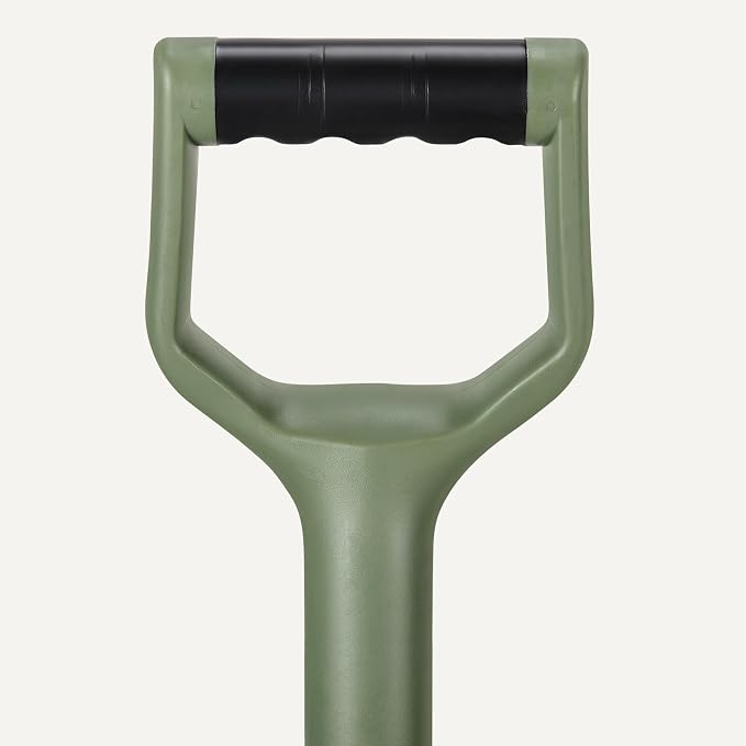 Amazon Basics Gardening Shovel for Digging and Edging, Flat Spade, D-Handle, 47 Inch, Black/Olive