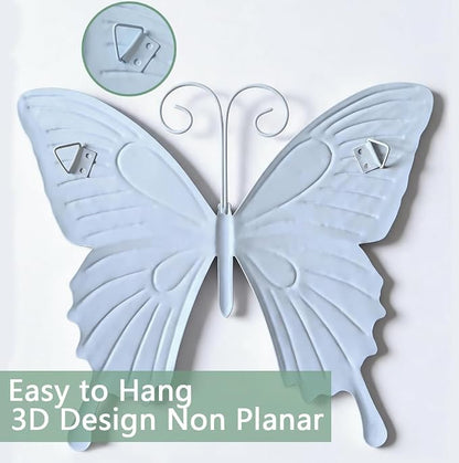 RLPZDWH Metal Butterfly Wall Art Decor, 4 Pack | 3D Metal Butterflies Outdoor Wall Art Sculpture for Garden Fence ,Yard, Backyard, Outside Wall, Patio and Balcony Decor