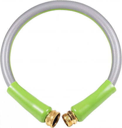 SheeChung Short Garden Hose 2ft x 5/8",Leader Hose for Hose Reel Faucet,Short RV Water Hose Heavy Duty,Lightweight Rubber Small Hose,Hose Extension,3/4"Brass Fittings,Male to Female Hose