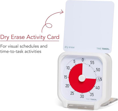 Time Timer 3 Inch Visual Timer – 60-Minute Quiet Portable Countdown Timer for Kids, Teachers, Students & Adults – Helps with Focus, Transitions, ADHD, Autism & Time Blindness – (Red & White)