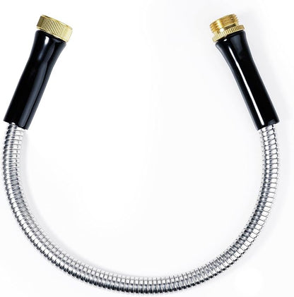 SheeChung Short Garden Hose 3ft x 5/8",Metal Garden Hose for Hose Reel Faucet,Heavy Duty 304 Stainless Steel Metal Leader Hose,Lightweight & Leakproof Water Hose for Outdoor,Yard,Lawn,Male to Female