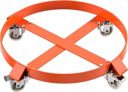 55-Gallon Drum Dolly, Heavy Duty 1000Lbs Load Capacity,Barrel Dolly Cart with Cross Braces & Swivel Casters Wheel,Steel Fram,Non Tipping Design,Barrel Cart with Brake for Warehouse Drum Handling