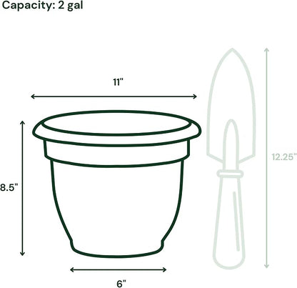Bloem Ariana 10" Plastic Self-Watering Planter, Terra Cotta, 2-Pack | Self-watering disk at the bottom of each pot that acts as a water wick and reservoir for optimal plant health