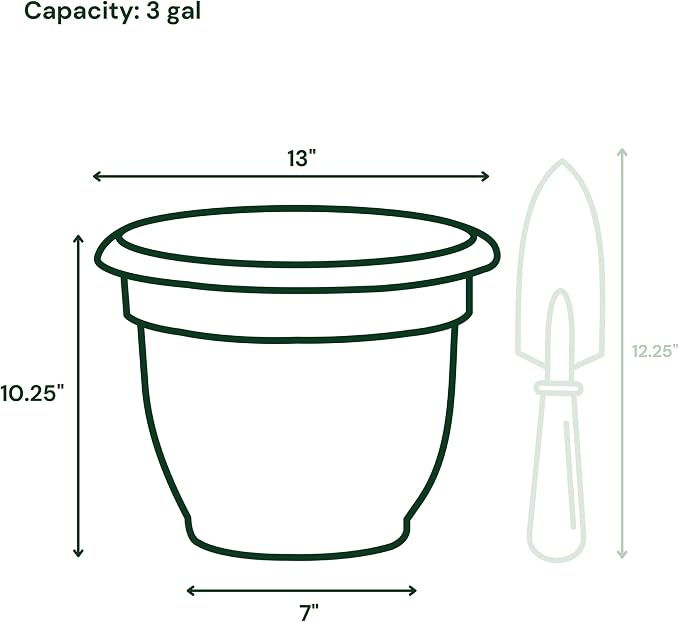 Bloem Ariana 12" Plastic Self-Watering Planter, Terra Cotta, 2-Pack | Self-watering disk at the bottom of each pot that acts as a water wick and reservoir for optimal plant health