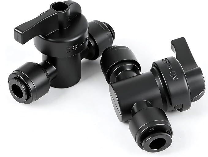 RedChili 12 PCS Quick Connect Drip Irrigation 1/4" Shut Off Valve Fitting, Universal In-line Shutoff Valves for 1/4-Inch Drip Tubing Leak Free Fittings for Sprinkler Irrigation System Connection