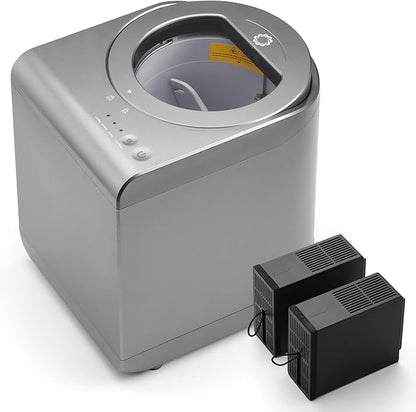 Airthereal Revive R500-V Electric Kitchen Composter, Visual Glass Cover, Grey