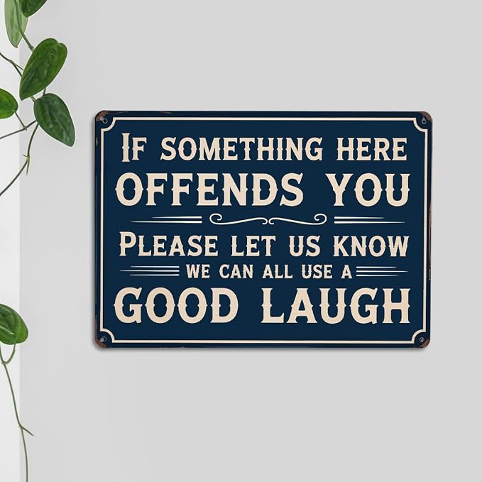 mmiishe Funny Man Cave Decor Vintage Metal Signs Rustic Metal Wall Decor for Garage Bar Gate Office Home Decor Gifts for Women Men Friend Wall Art Birthday Anniversary Decoration 8x12 Inches