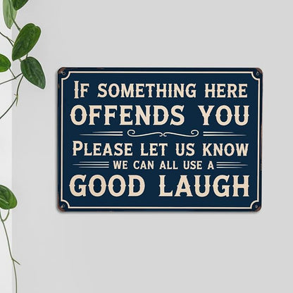 mmiishe Funny Man Cave Decor Vintage Metal Signs Rustic Metal Wall Decor for Garage Bar Gate Office Home Decor Gifts for Women Men Friend Wall Art Birthday Anniversary Decoration 8x12 Inches