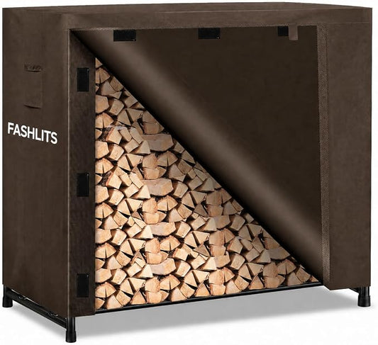 4ft Firewood Rack Cover, Waterproof Heavy Duty 600D Oxford | Storage Wood Rack Cover for Patio, Yard, Indoor and Outdoor Use(Cover Only, Rack Not Included)