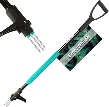 39" Weed Puller Tool, Heavy Duty D-Handle Stand Up Garden Weeding Tool | 3-Claw Weed Puller Tool，Weed Pulling Tool with Long Handle，for Lawn, Yard, Garden, Crabgrass, Dandelion Picker, Weed Remover