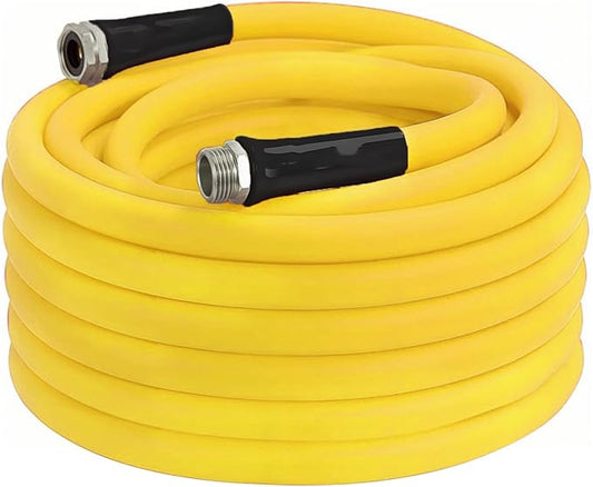 T TOVIA Garden Hose 50ft x 5/8 in,All Weather Hybrid Water Hose,Lightweight,Kink Free.Flexible Garden Hose with 3/4'' Aluminum Fittings,Watering Equipment for Outdoor, Backyard, Lawn