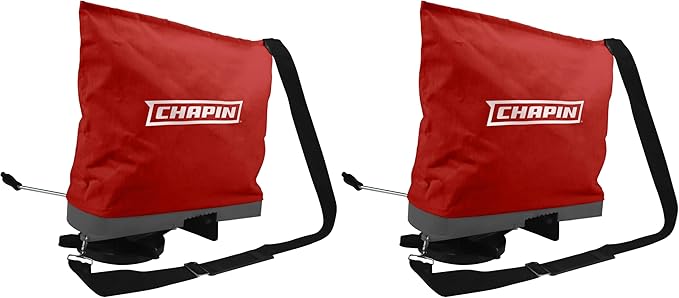 Chapin 84700A 25-Pound Professional Handheld Bag Seed Spreader with Waterproof Bag,Enclosed Gears,Rear Baffle,Adjustable Shoulder Strap and Multiple Spread Options,Red,(Pack of 2)