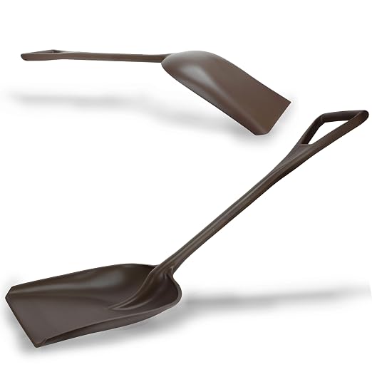 SPARTA Polypropylene Sanitary Shovel, One-Piece Molded Food and Ice Scoop for Commercial Kitchen and Bulk Ingredient Transfer, 10" x 13.75" Scoop, Brown