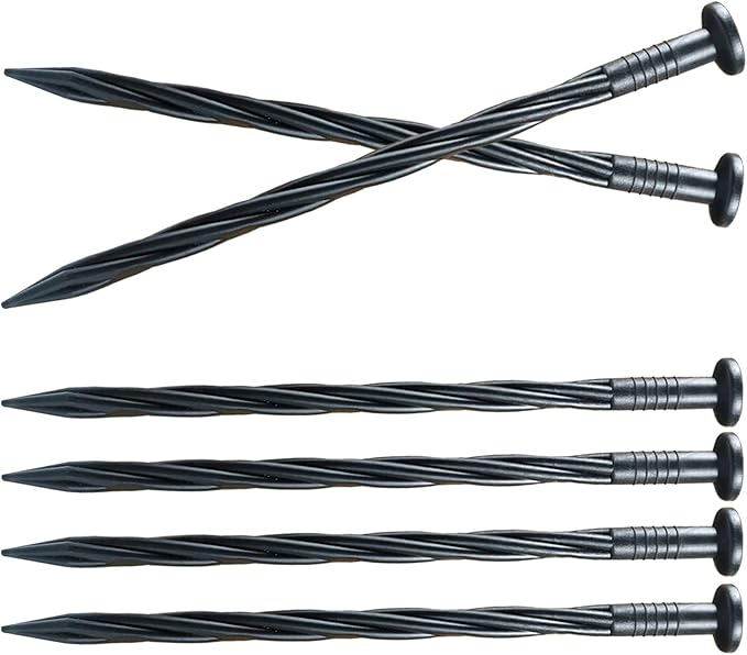 30 Pcs Spiral Landscape Anchoring Spikes, 8 Inch Landscaping Fabric Edging Anchoring Stakes Plastic Edging Nails Nylon Garden Lawn Yard Spikes