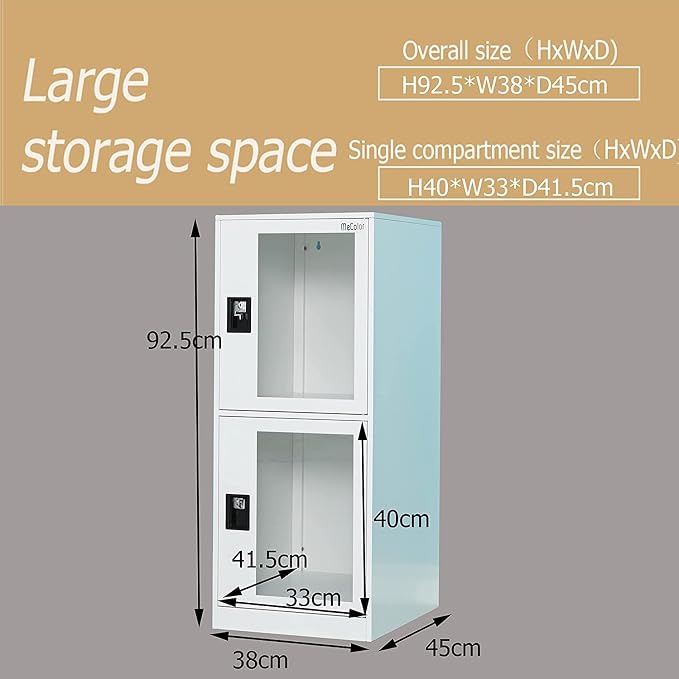 MECOLOR Vertical Single-Layer Small lockers with Padlocks and latches, 2 or 3 compartments, for Employees, Families, Offices, Schools, supermarkets and Other Places, (Full White, G2V)