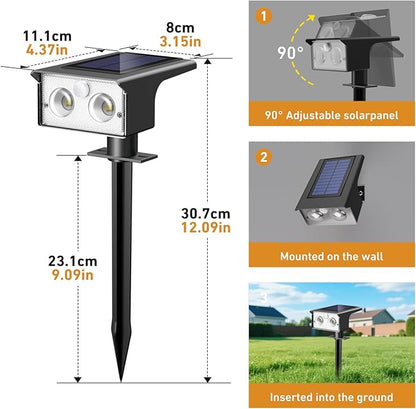 btfarm Solar Spot Lights Outdoor Waterproof, 12 Pack/3 Modes Motion Sensor Lights, Solar Powered Spotlights 2-in-1 Auto On/Off for Outside Pathway Yard Garden Landscape Lighting, Cool White
