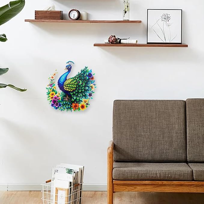 dreamskip Metal Peacock Wall Decor, Tropical Birds Iron Wall Art, Outdoor Metal Garden Wall Decors Sculptures for Patio Fence Living Room Housewarming Gifts