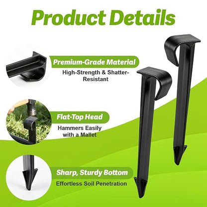 35 Pieces 1/2 Inch Drip Irrigation Hold Down Anchor Stakes, 4.5-Inch Plastic 1/2'' Heavy-Duty Tubing Holder Stakes for 1/2'' Irrigation Tubing Garden Vegetable Flower Beds Drip Supplies