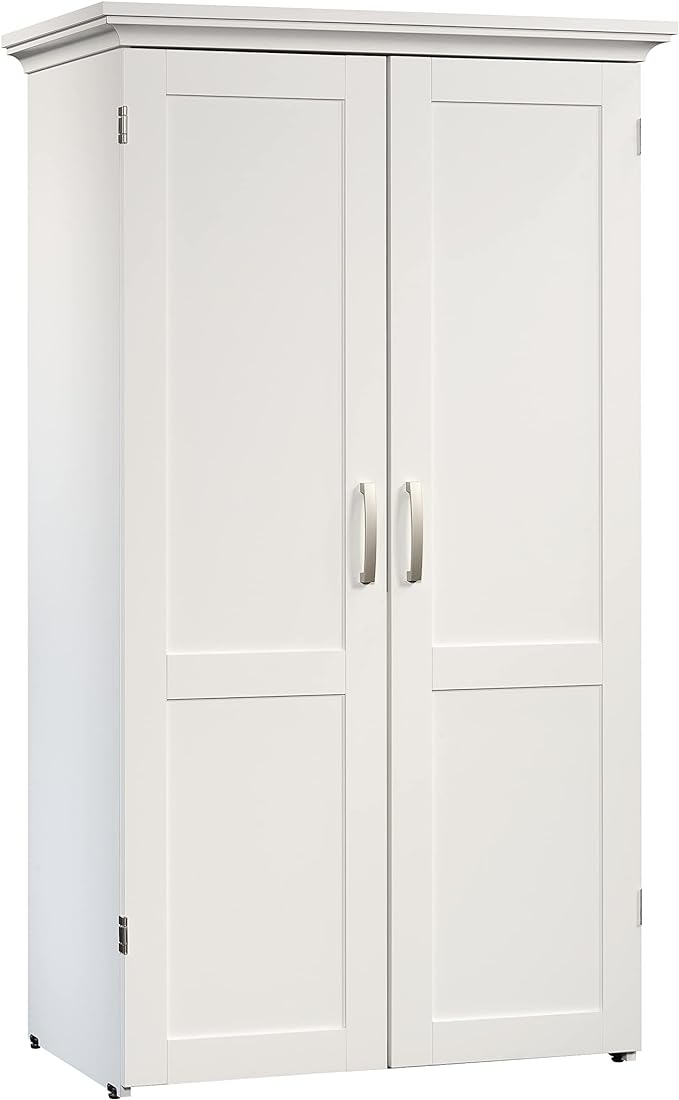 Sauder Miscellaneous Storage Craft & Sewing Armoire, L: 35.11" x W: 21.81" x H: 61.58", Glacier White finish