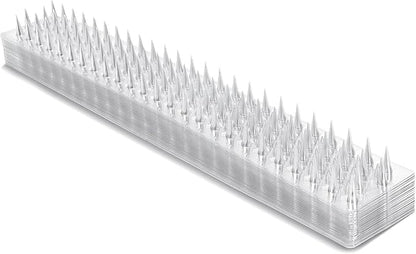 Zipcase 49.5 ft Clear Transparent PVC Bird Spikes-Advanced Dual-Length Spikes for Narrow Landing Gaps and Precision Deterrence,Effectively Guarding Against Birds,Pigeons,Cats,Squirrels, 36-Pack