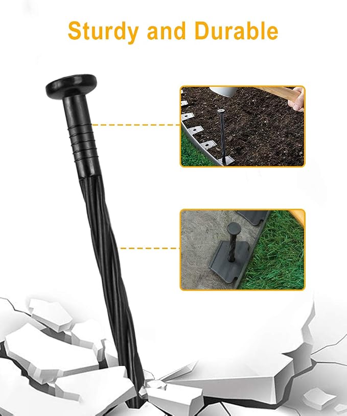 200-Pack 8-inch Plastic Landscape Anchoring Spikes are Designed for use with Paver Edging, Weed barriers, Artificial Turf, and More.