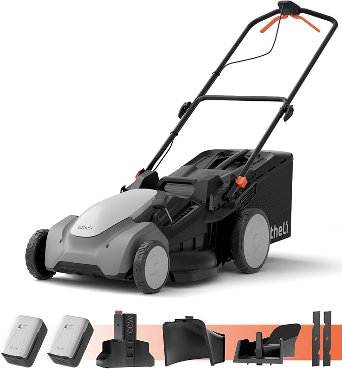 Litheli 21" Cordless Lawn Mower, 2 x 8.0Ah Battery Powered Lawn Mower