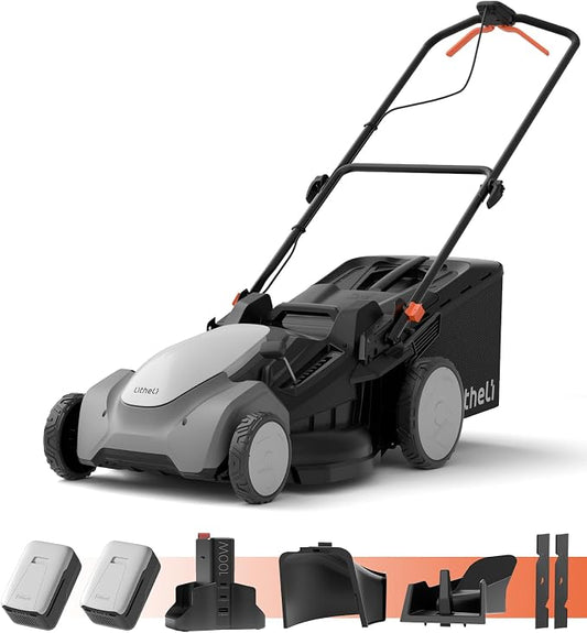 Litheli 21" Cordless Lawn Mower, 2 x 8.0Ah Battery Powered Lawn Mower