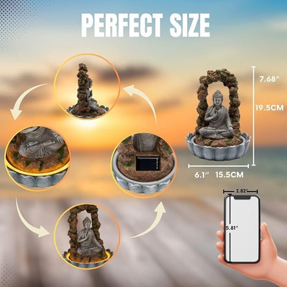 Buddha Outdoor Figurine Decor Lights, Artful Statues Figurine Solar Light, Gifts for Mom, Patio Balcony Terrace & Lawn Decor, Waterproof Decorative Year-Round Delight