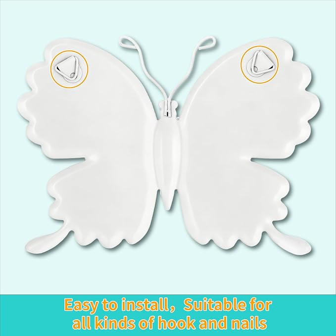 Junware 4 Pieces Metal Butterfly Wall Art Decor - 6.2" Outdoor Fence Wall Sculpture Decor, Hanging Decoration for Garden Yard Living Room Bedroom Patio Balcony, Nice Gift for Mom Friend
