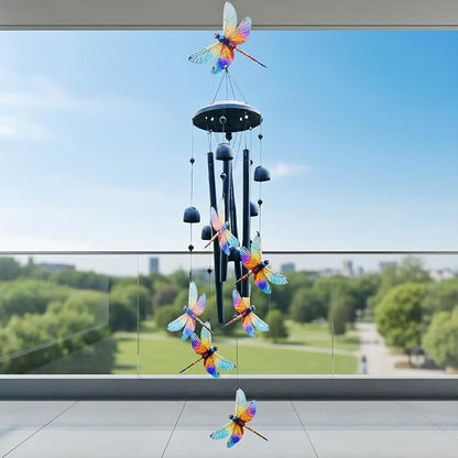 Wind Chimes for Outside,Metal Windchimes Outdoors,Wind Bells Hanging Decorate for Patio,Garden,Backyard or Porch,Gardening Gifts for Bird Lover,Women,Men/Mom,Birthday Party Decorations (Dragonfly)