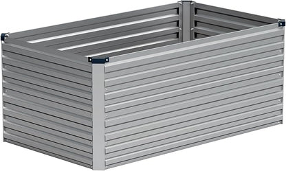 Vengarus 4x2x2ft Galvanized Raised Garden Bed,Metal Raised Beds Kit Silver | 2FT Deep Root Elevated Garden Planter Box, Corrugated Steel, Open Bottom, Rustproof All Weather, Large Vegetable Flower Bed