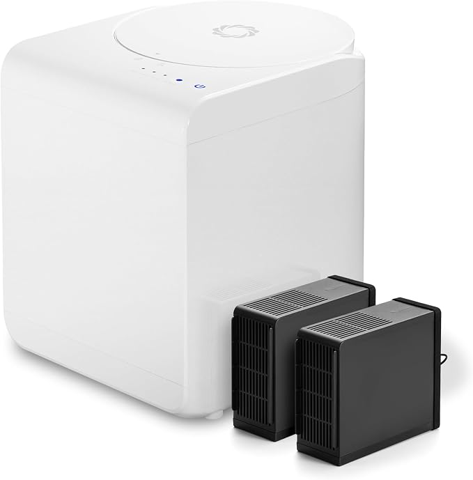 Airthereal Revive R500 Electric Kitchen Composter, SHARKSDEN® Tri-Blade, Pearl White