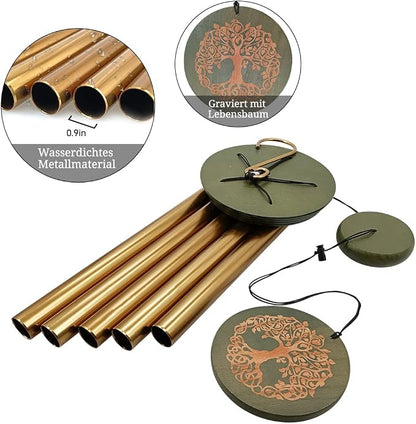 ASTARIN Wind Chimes for Outside,Outdoor Wind Chimes for Mother & Grandma - Large Garden Hanging Decor with Tree of Life Engraving, Perfect for Yard, Home, Christmas, Birthdays