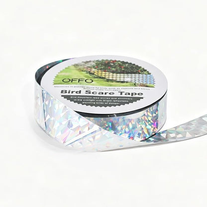 OFFO Bird Scare Tape, 820 Feet x 1 in Dual-Sided Bird Reflective Tape for Outside, Keep Birds Away from Trees, Garden, Farms, Orchard or Courtyard