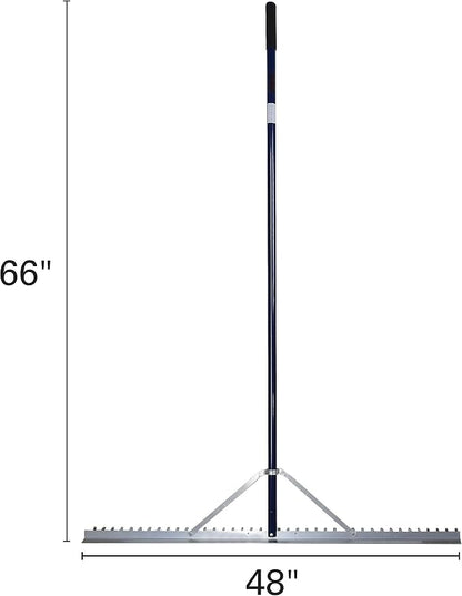 Extreme Max 3005.4236 48" Commercial-Grade Screening Rake for Beach and Lawn Care with 66" Handle