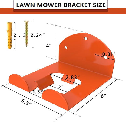 Garage Organizer Wall Hanger - Heavy Duty Garage Storage Trimmer Rack, Garden Power Tool Holder for Weed Whackers, Grass Trimmer, Hedge Trimmer, Grass Trimmer, Garage Tools, 2 Pack(Orange)