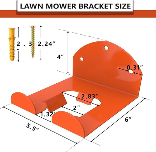 Garage Organizer Wall Hanger - Heavy Duty Garage Storage Trimmer Rack, Garden Power Tool Holder for Weed Whackers, Grass Trimmer, Hedge Trimmer, Grass Trimmer, Garage Tools, 2 Pack(Orange)