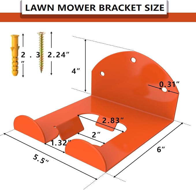 Garage Organizer Wall Hanger - Heavy Duty Garage Storage Trimmer Rack, Garden Power Tool Holder for Weed Whackers, Grass Trimmer, Hedge Trimmer, Grass Trimmer, Garage Tools, 3 Pack(Orange)