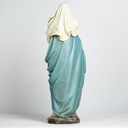 Grace4Joy Virgin Mary Garden Statue, 24 Inches Saint Mary Holding Lilies Outdoor Sculpture, Blessed Virgin Outdoor Statue for Home Yard Patio Lawn Hallway Decor