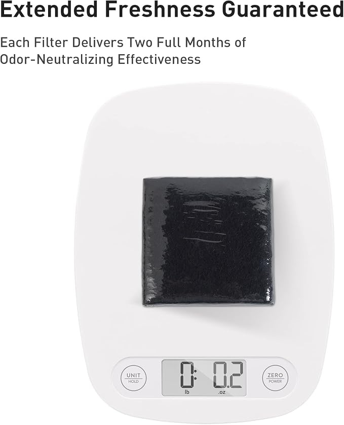 EKO Trash Can Odor Filter Refills for Trash Can and Compost Bin, Activated Charcoal Deodorizer, Strong Charcoal Odor Absorber, Pack of 4 Replacements