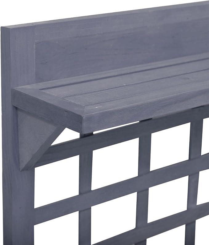 Outsunny 41" Raised Garden Bed with Trellis on Wheels, Wooden Elevated Planter Box with Legs and Bed Liner, for Flowers, Herbs & Vegetables, Gray