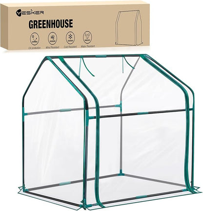 Yesker Mini Greenhouse 36"x18"x33" Portable Small Green House for Indoor Outdoor Greenhouses with PVC Cover Compact Greenhouses Kit for Winter Gardening Balcony Patio Outside Backyard Plant Protection