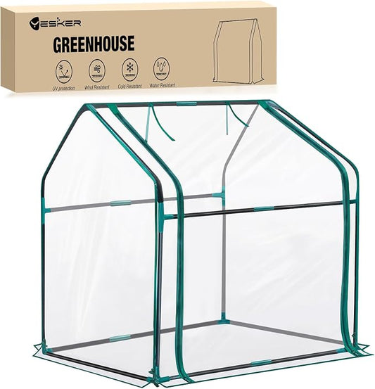 Yesker Mini Greenhouse 36"x18"x33" Portable Small Green House for Indoor Outdoor Greenhouses with PVC Cover Compact Greenhouses Kit for Winter Gardening Balcony Patio Outside Backyard Plant Protection
