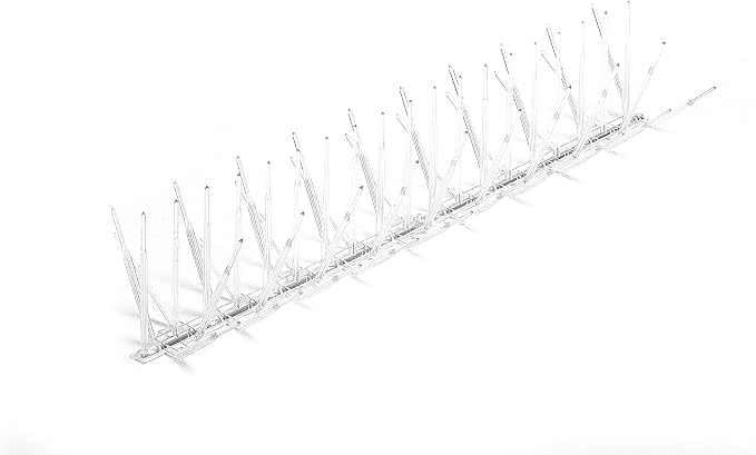 Bird B Gone, Plastic Bird Spikes, 7-Inch Wide (24-Feet), Clear, UV Stabilized Polycarbonate