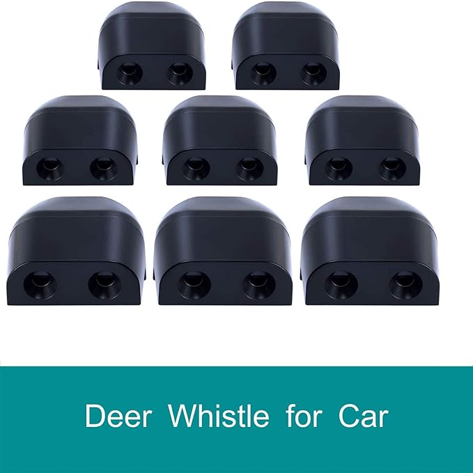 8Pcs Deer Whistles for Car Dual Construction Black
